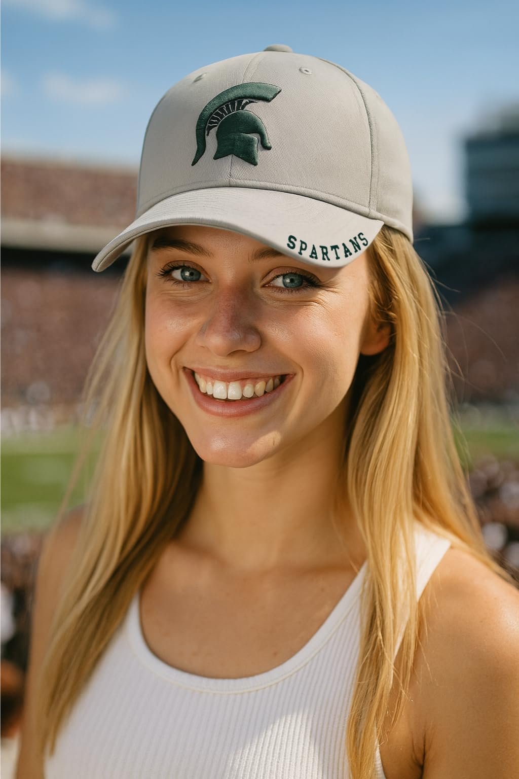 Officially Licensed Michigan State Spartans Baseball Hat Classic Edition Primary Team Logo Adjustable Spartans Relaxed Fit Sports Ball Cap