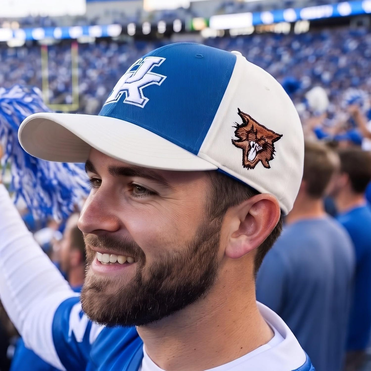 Kentucky University Wildcats Multicolor Structured Hat White UK Logo Unisex
