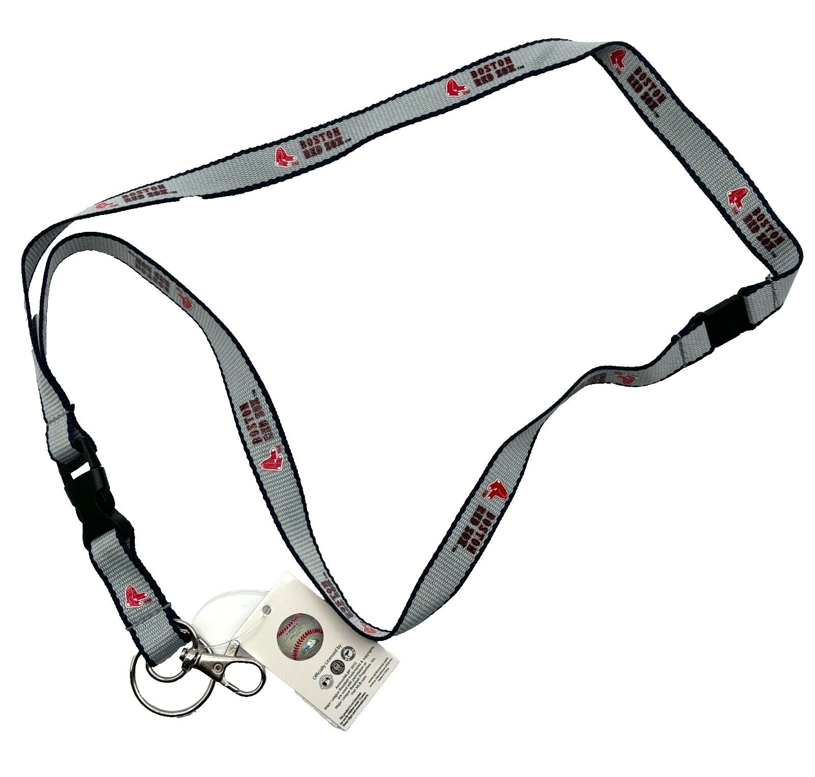 Boston Red Sox Lanyard Aminco Gray Authentic MLB Baseball Team Logo New