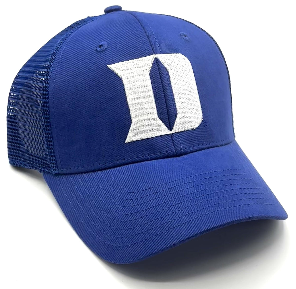 Duke Blue Devils Mesh Trucker Hat Classic Primary Team Logo Embroidered Blue/White Snapback Adjustable Sports Cap