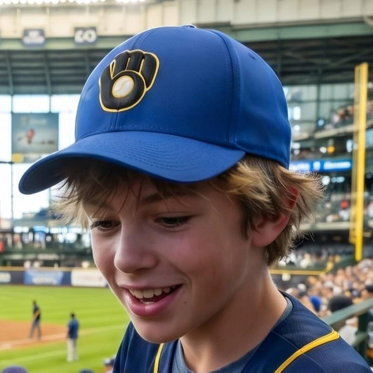 Milwaukee Brewers Blue MVP Hat Embroidered Baseball Cap for Boys & Girls