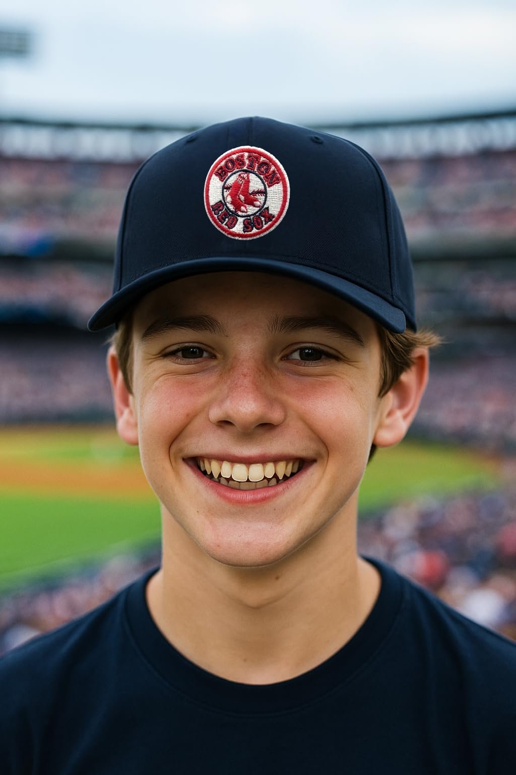 Officially Licensed Boston Red Sox Youth Boys Girls Baseball Classic Edition Navy MVP Hat Kids Adjustable Primary Home Team Logo Red/Blue Sox Sports Ball Cap