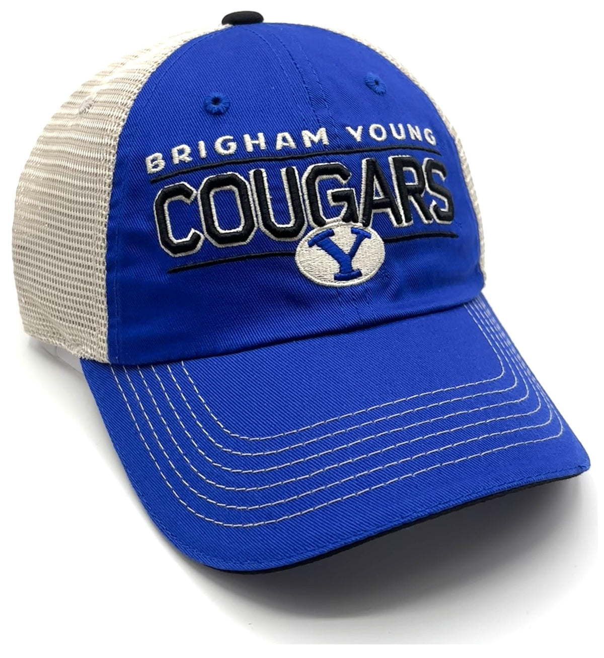 Officially Licensed BYU Hat Classic Mesh Trucker Adjustable Relaxed Fit Embroidered Team Logo Slouch Cap