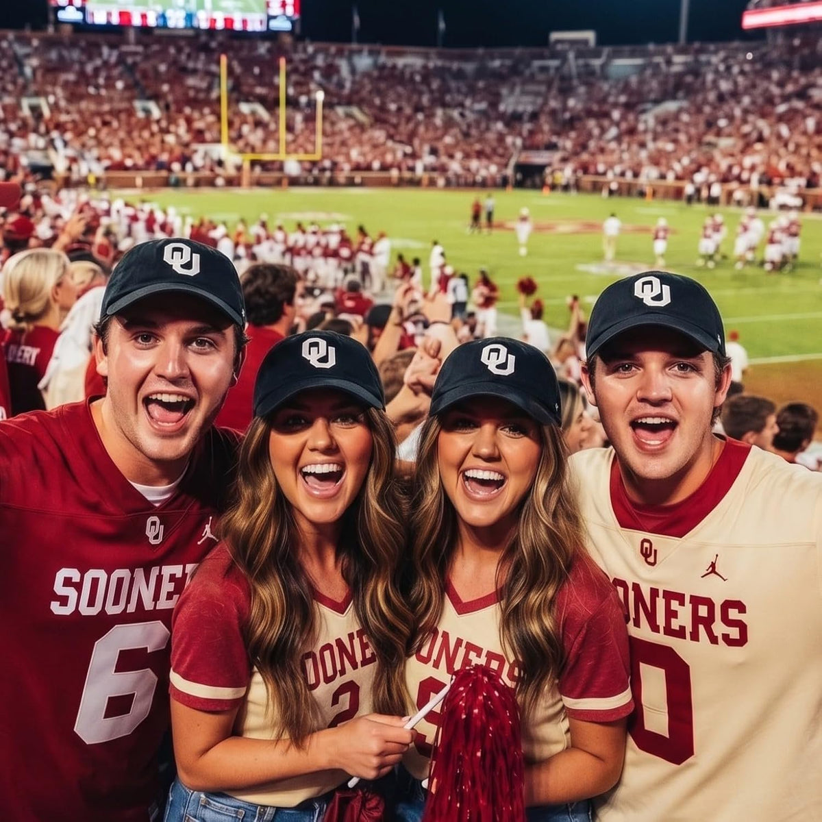 Oklahoma Sooners Relaxed Fit Black Hat Striking White 'OU' Logo Unisex Cap