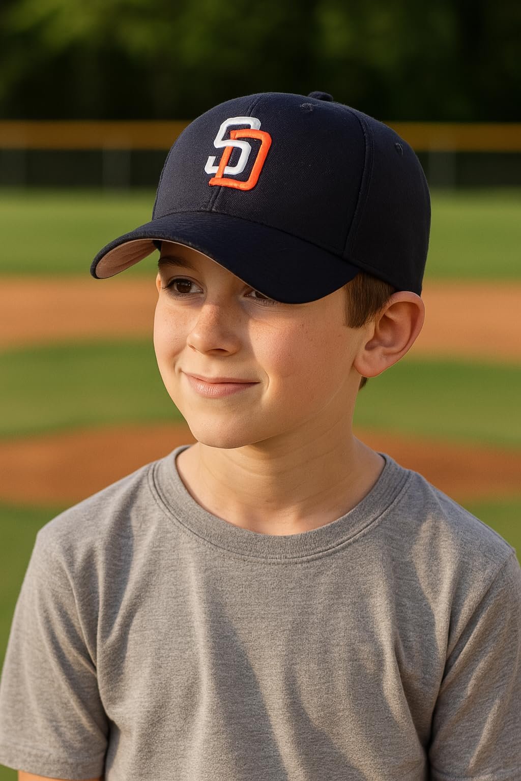 Officially Licensed San Diego Youth Boys Girls Navy Baseball Hat Classic Primary Team Logo Adjustable MVP Kids Blue Cap