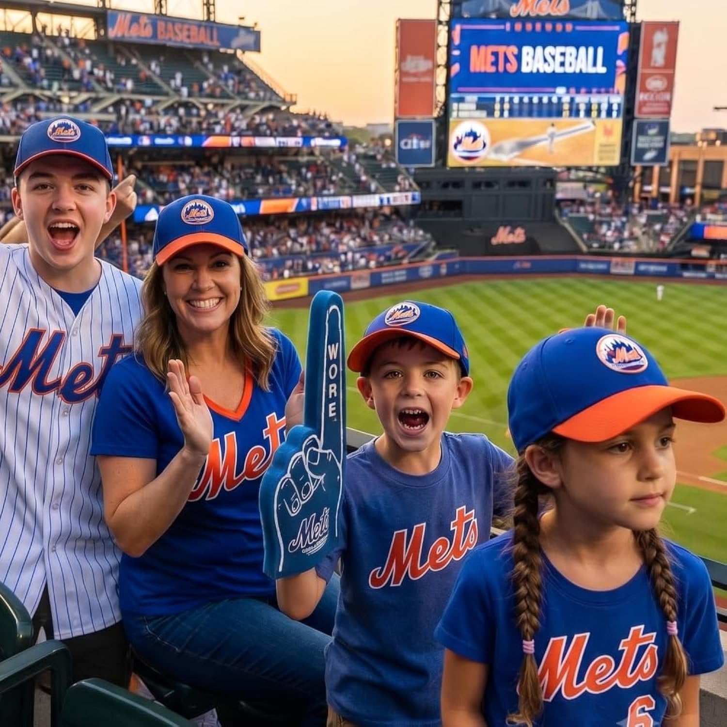 Officially Licensed NY Mets Youth Kids Baseball Hat Classic MVP Adjustable Embroidered Team Logo Structured Two-Tone Cap