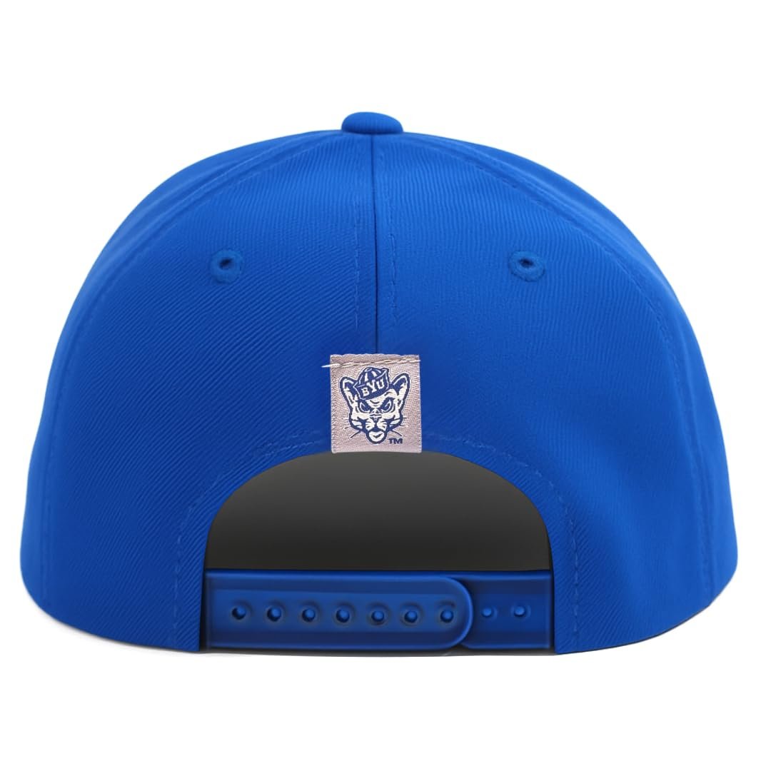 Officially Licensed BYU Cougars Classic Edition Blue/Gray MVP Hat Adjustable Primary Home Team Logo Structured Two-Tone Snapback Sports Ball Cap