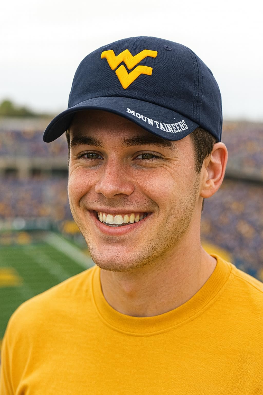 West Virginia Classic Edition Hat Adjustable University Relaxed Fit Embroidered Team Logo Cap (Blue)