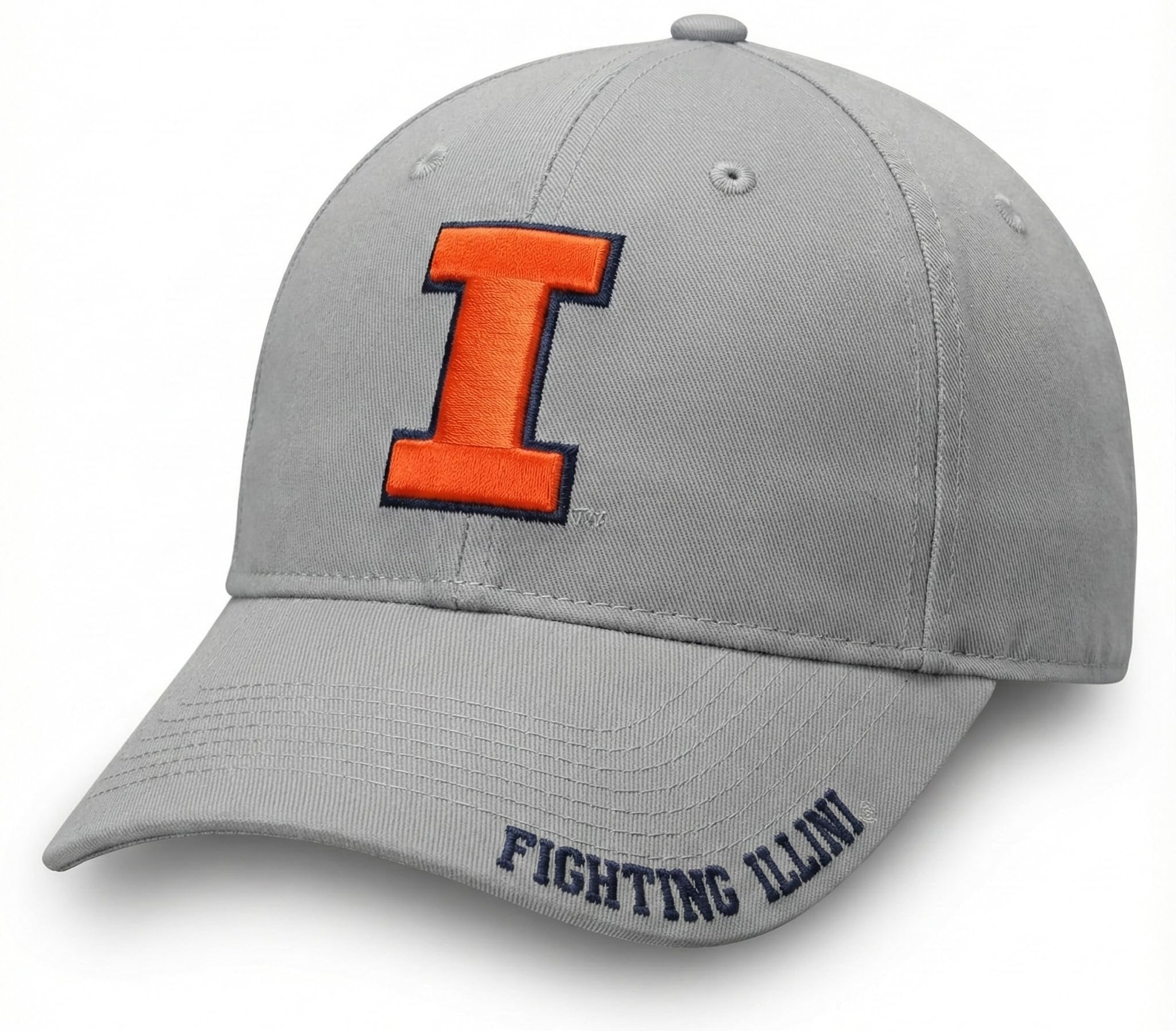 Officially Licensed University Illinois Illini Clean Up Hat Classic Primary Team Logo Adjustable Relaxed Fit Embroidered Baseball Sports Ball Cap
