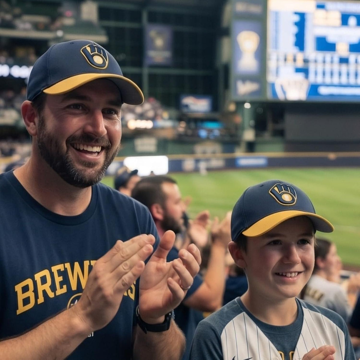 Milwaukee Brewers Two Tone MVP Hat Baseball Cap Navy Gold for Boys & Girls