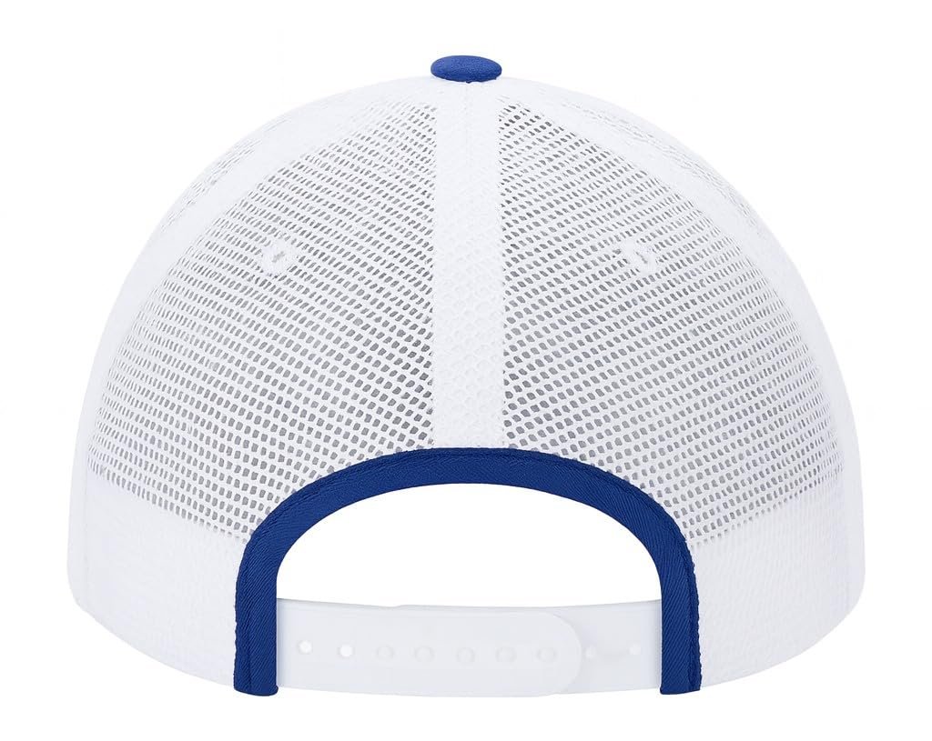 Officially Licensed BYU Cougars Classic Edition Mesh Trucker Hat White/Blue Adjustable Primary Team Logo Embroidered Structured Snapback Baseball Sports Cap