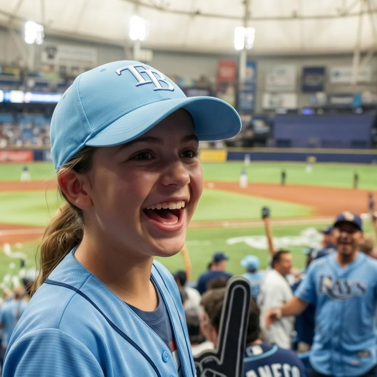 Tampa Bay Rays Youth MVP Light Blue Hat Embroidered 'TB' Logo Boys & Girls
