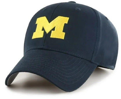 Officially Licensed Michigan University Navy Blue Hat Classic MVP Embroidered Team Logo Adjustable Structured Cap