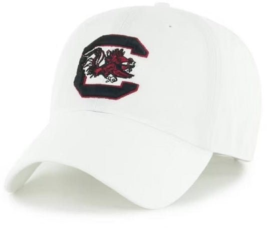 Officially Licensed South Carolina White MVP Hat Classic Gamecocks University Team Logo Adjustable Structured Cap