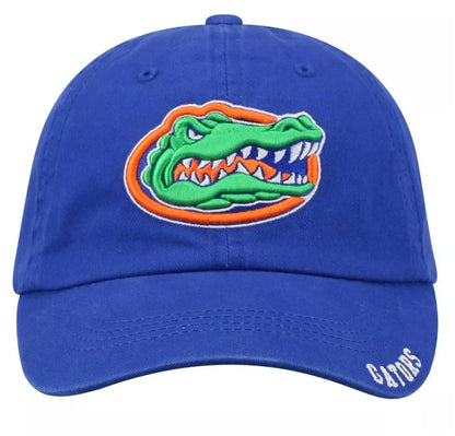 University Florida Classic Edition Hat Adjustable Gators Team Logo Relaxed Fit Embroidered Cap (Blue)