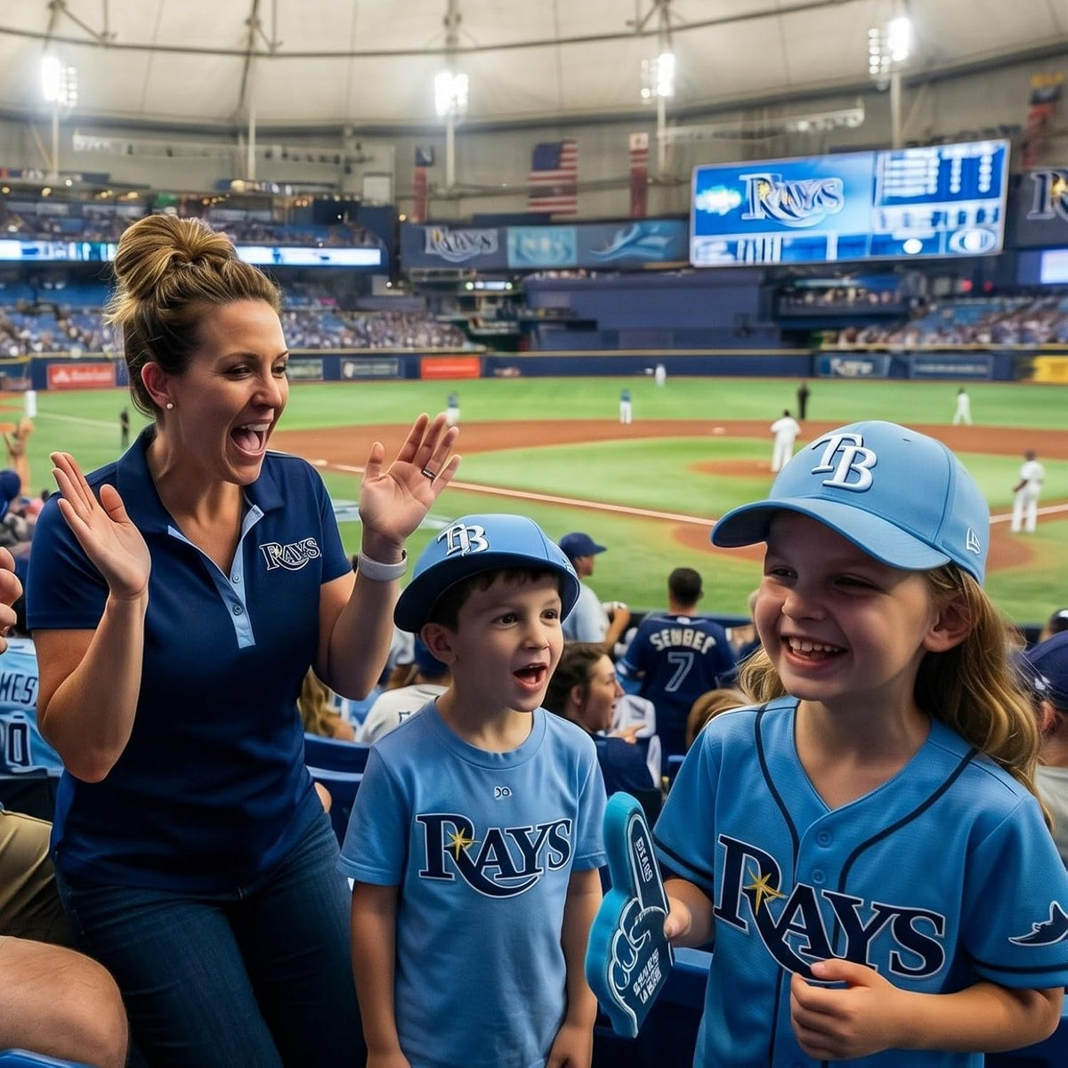 Tampa Bay Rays Youth MVP Light Blue Hat Embroidered 'TB' Logo Boys & Girls
