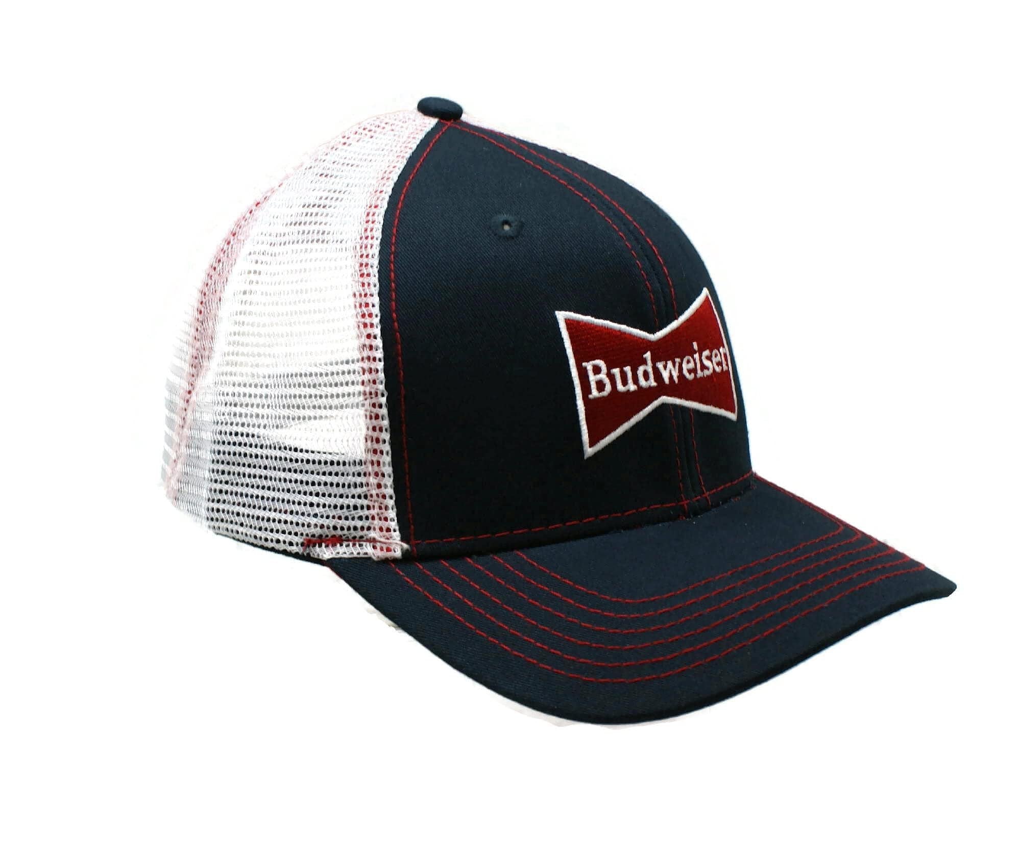 Budweiser Bowtie Logo Mesh Back Cotton Twill Snapback Hat Black