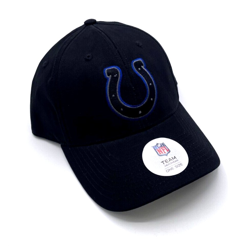 Indianapolis Colts Hat Solid Black MVP Structured Style NFL Football Team Logo Cap New