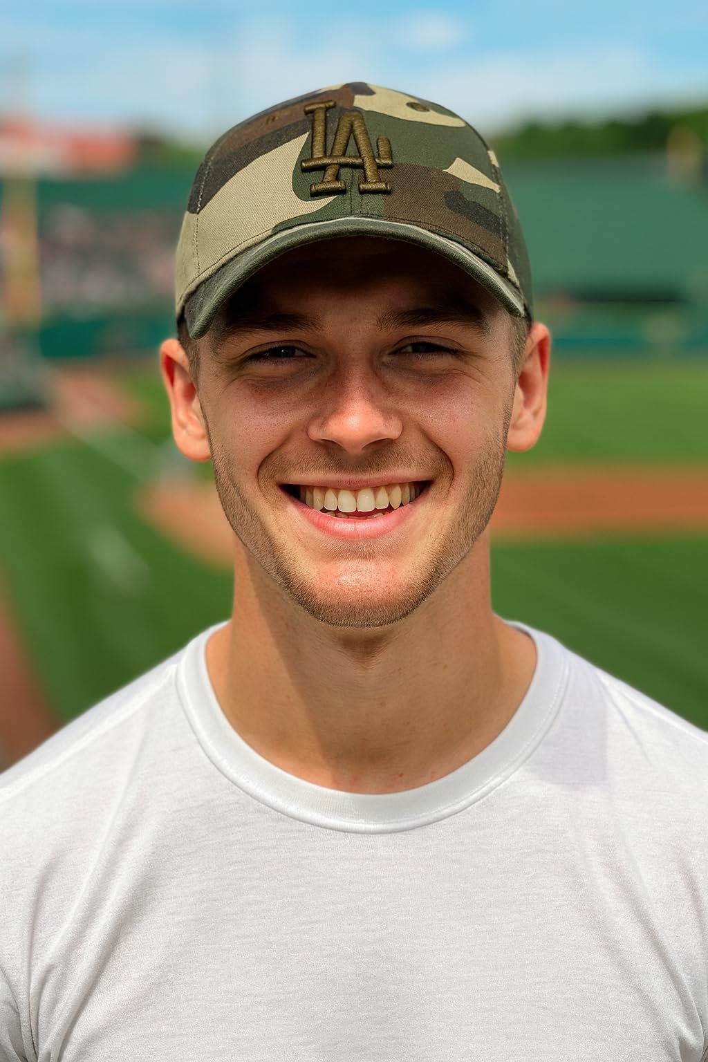 Officially Licensed Los Angeles Dodgers Baseball Camouflage Hat Classic LA Blue Team Logo Adjustable MVP Structured Embroidered Cap