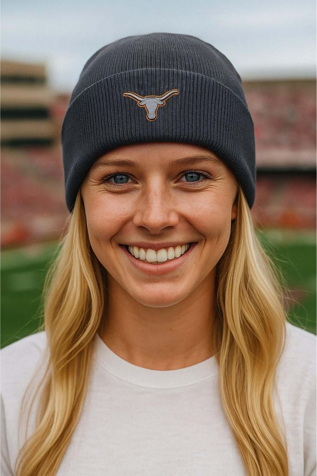 Officially Licensed Texas University Longhorns Beanie Knit Hat Classic Edition Team Logo Embroidered Cap