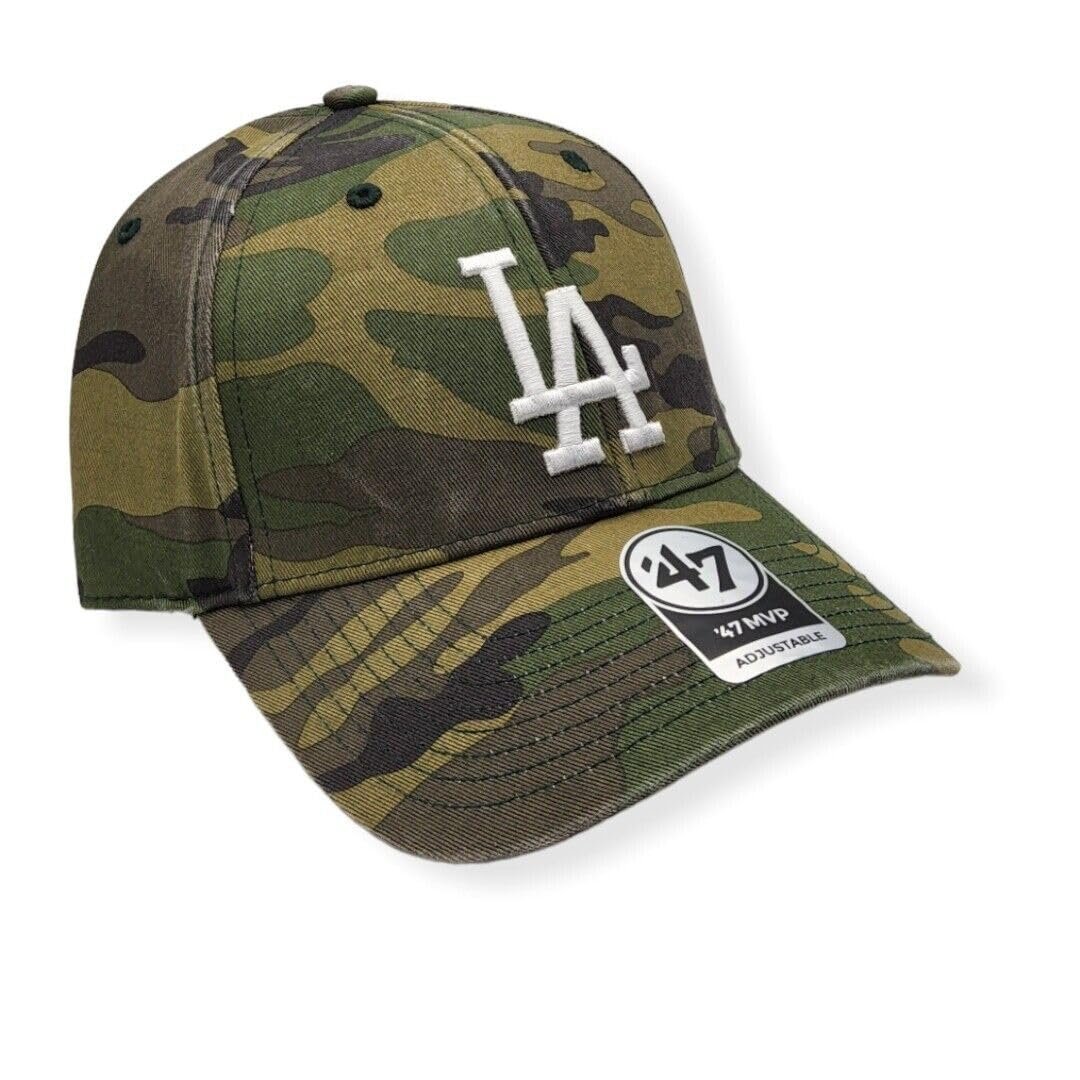 Los Angeles Dodgers Camouflage/Pink MVP Clean Up Adjustable Cap - MLB, Camo Snapback Baseball Hat