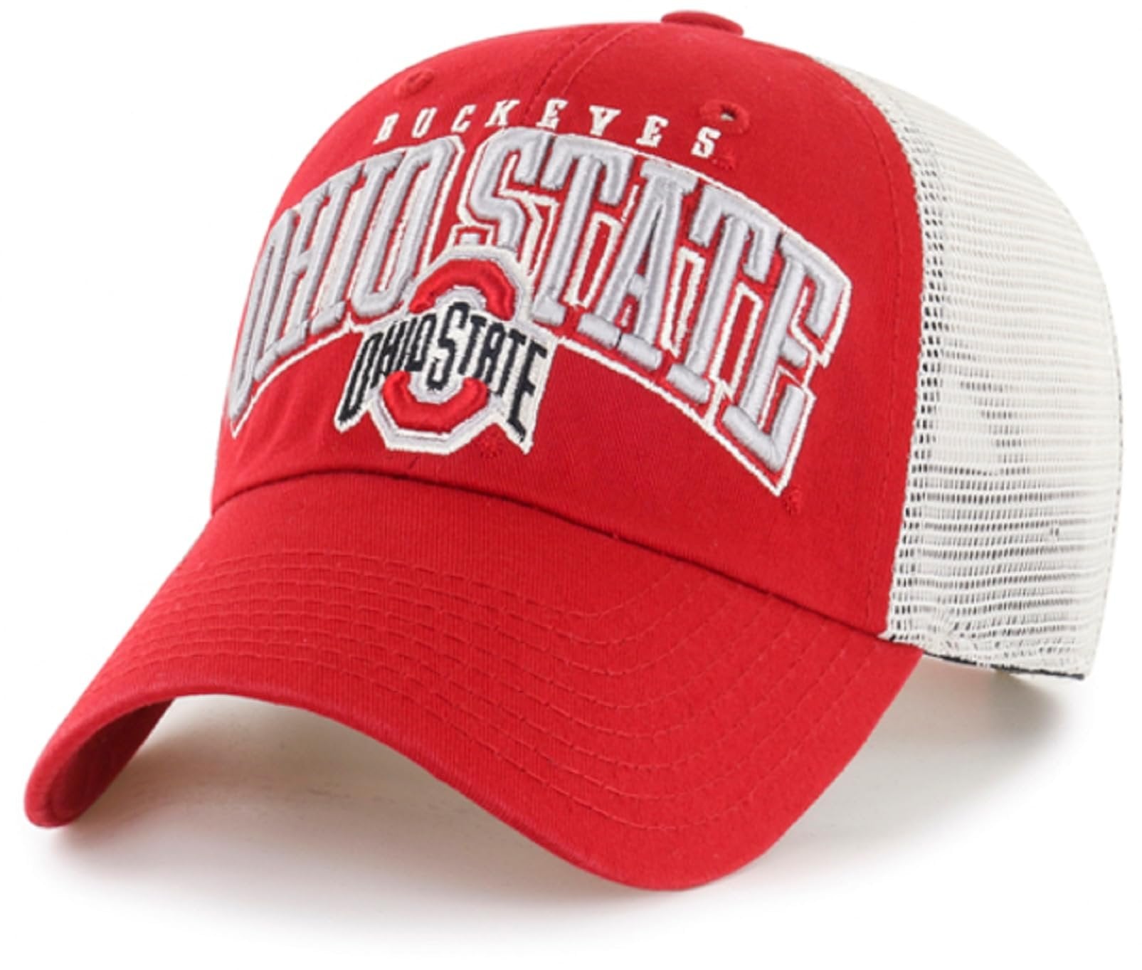 Officially Licensed Ohio State Relaxed Fit Mesh Trucker Hat Classic Two-Tone Primary Team Logo Adjustable Cap