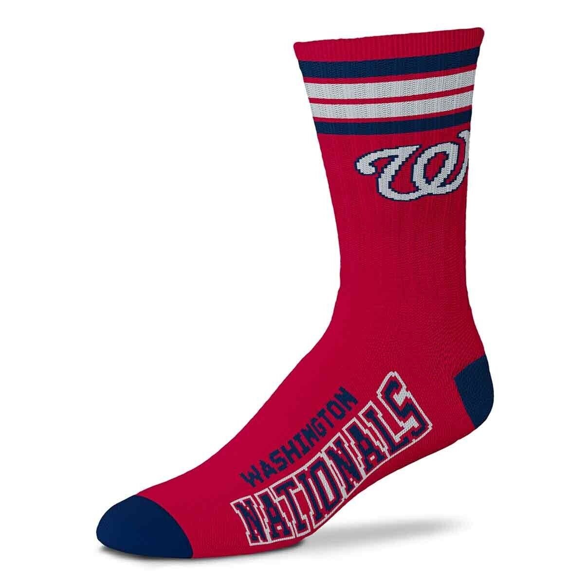 WASHINGTON NATIONALS LOGO ADULT LARGE CREW SOCKS AUTHENTIC MLB BASEBALL TEAM NEW