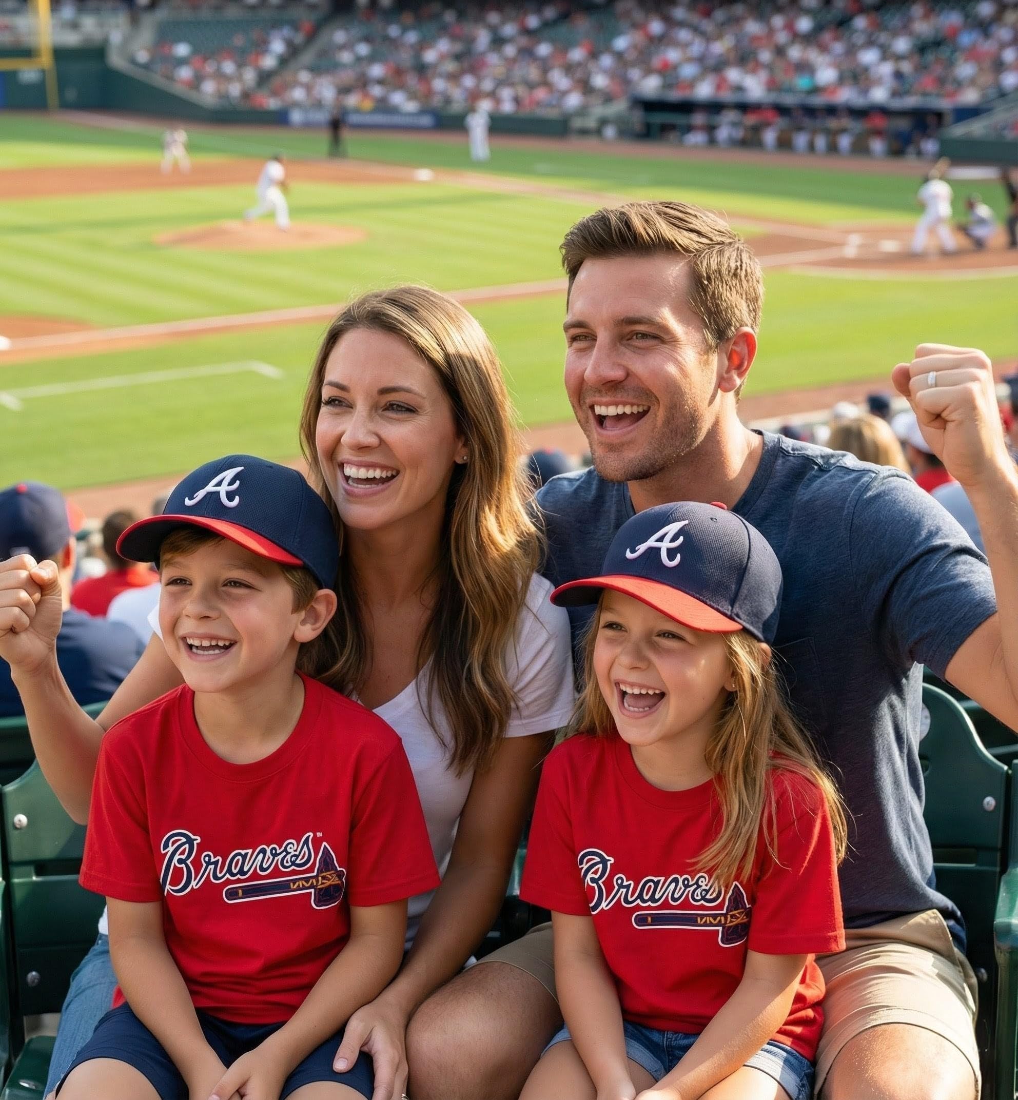 Atlanta Braves Hat Youth / Kids Classic Edition MLB Baseball Team Logo Adjustable Cap (Red/Navy) New