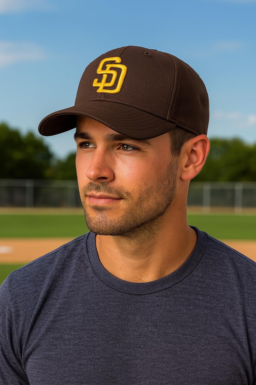 Officially Licensed San Diego Baseball MVP Hat Classic Team Logo Adjustable Embroidered Brown Cap