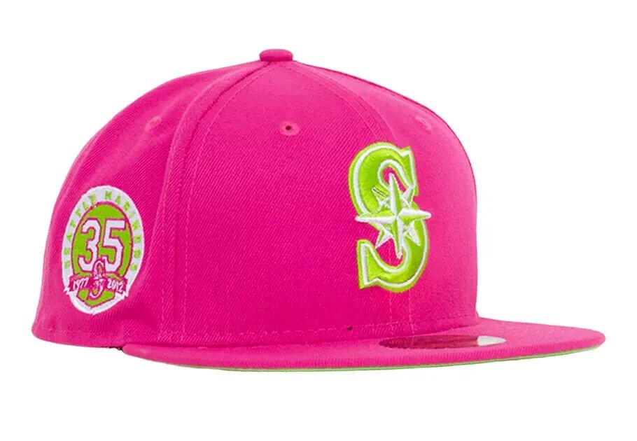 SEATTLE MARINERS HAT HOT PINK SNAPBACK 35 YEARS MLB BASEBALL TEAM HAT CAP NEW