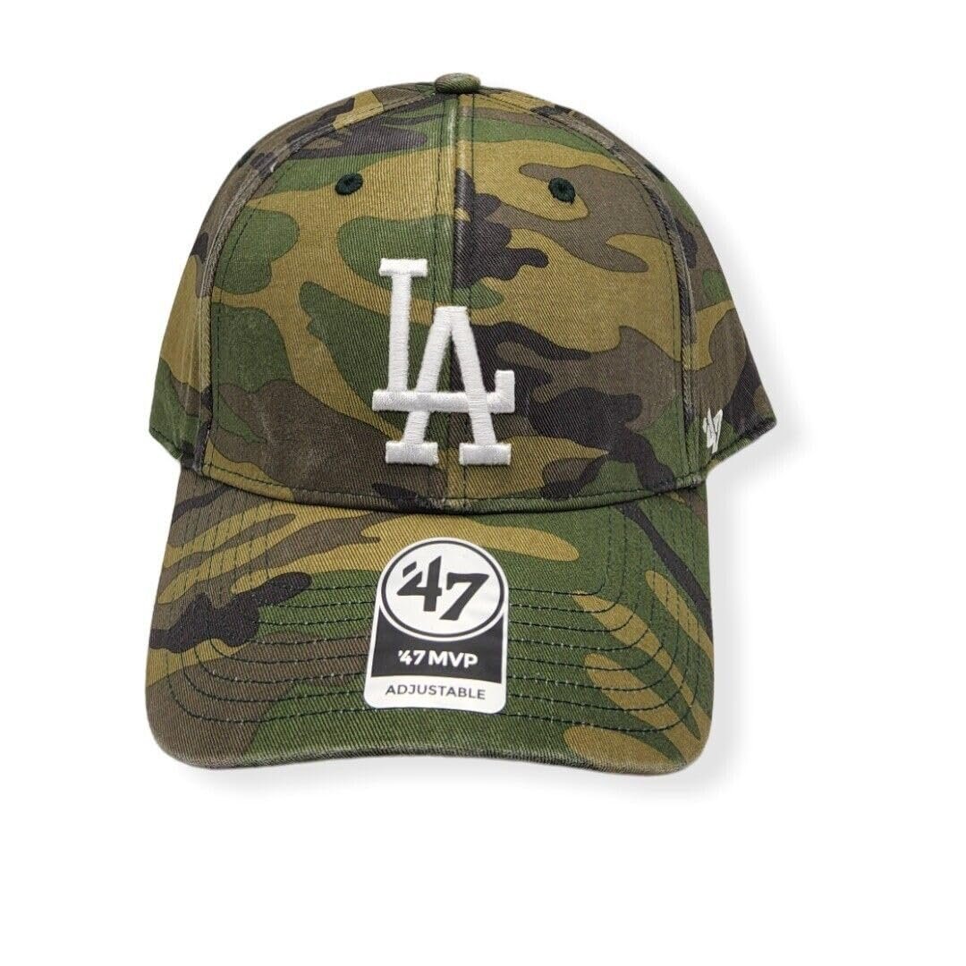 Los Angeles Dodgers Camouflage/Pink MVP Clean Up Adjustable Cap - MLB, Camo Snapback Baseball Hat