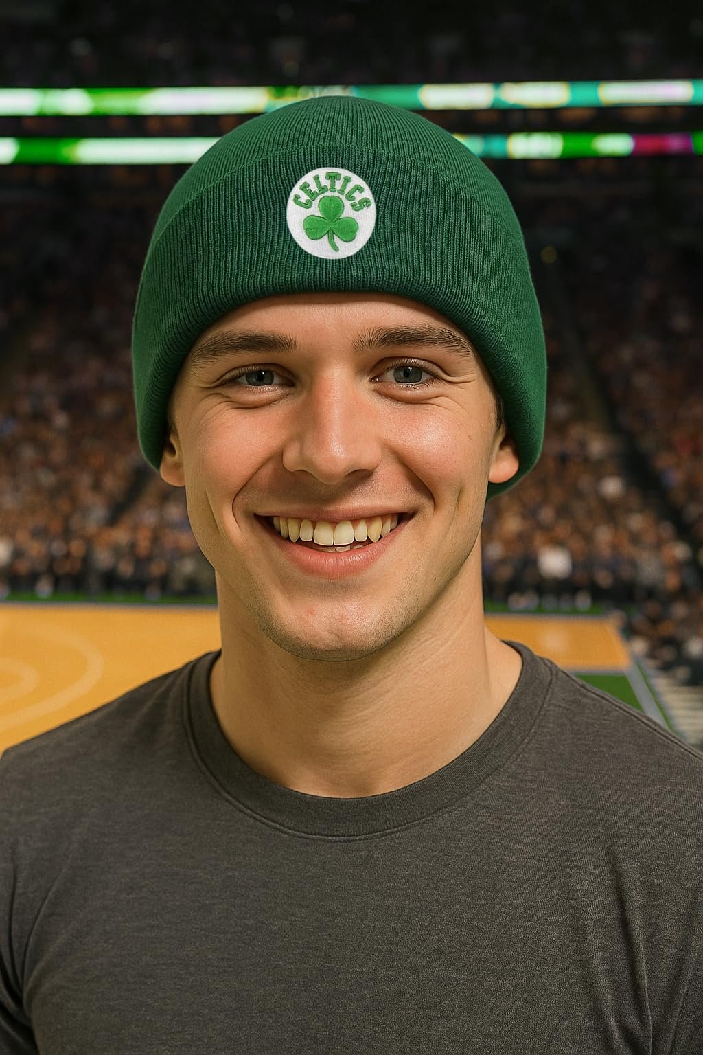 Officially Licensed Boston Celtics Basketball Cuffed Knit Beanie Hat Classic Edition Green/White Embroidered Team Logo Winter Sports Cap