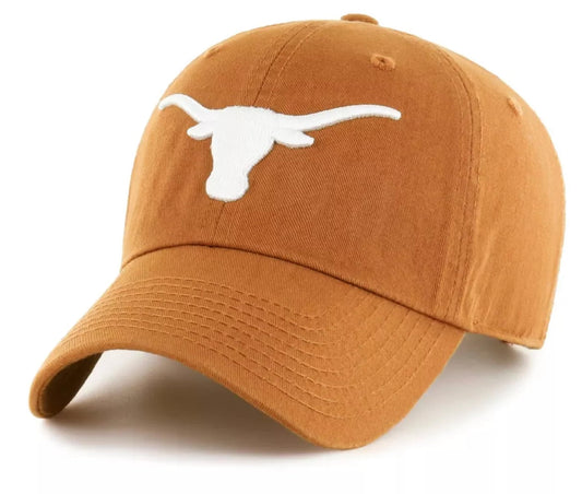 Officially Licensed Texas University Clean Up Hat Classic Relaxed Fit Adjustable Team Logo Embroidered Cap