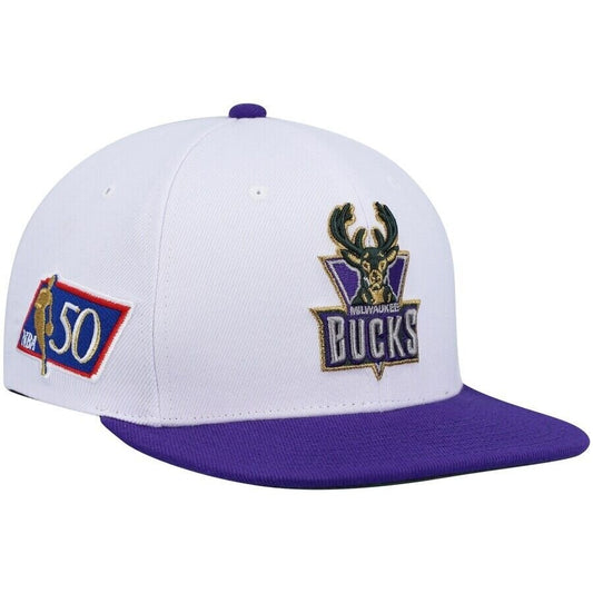 MILWAUKEE BUCKS HAT TWO TONE SNAPBACK 50TH ANNIVERSARY NBA BASKETBALL TEAM CAP