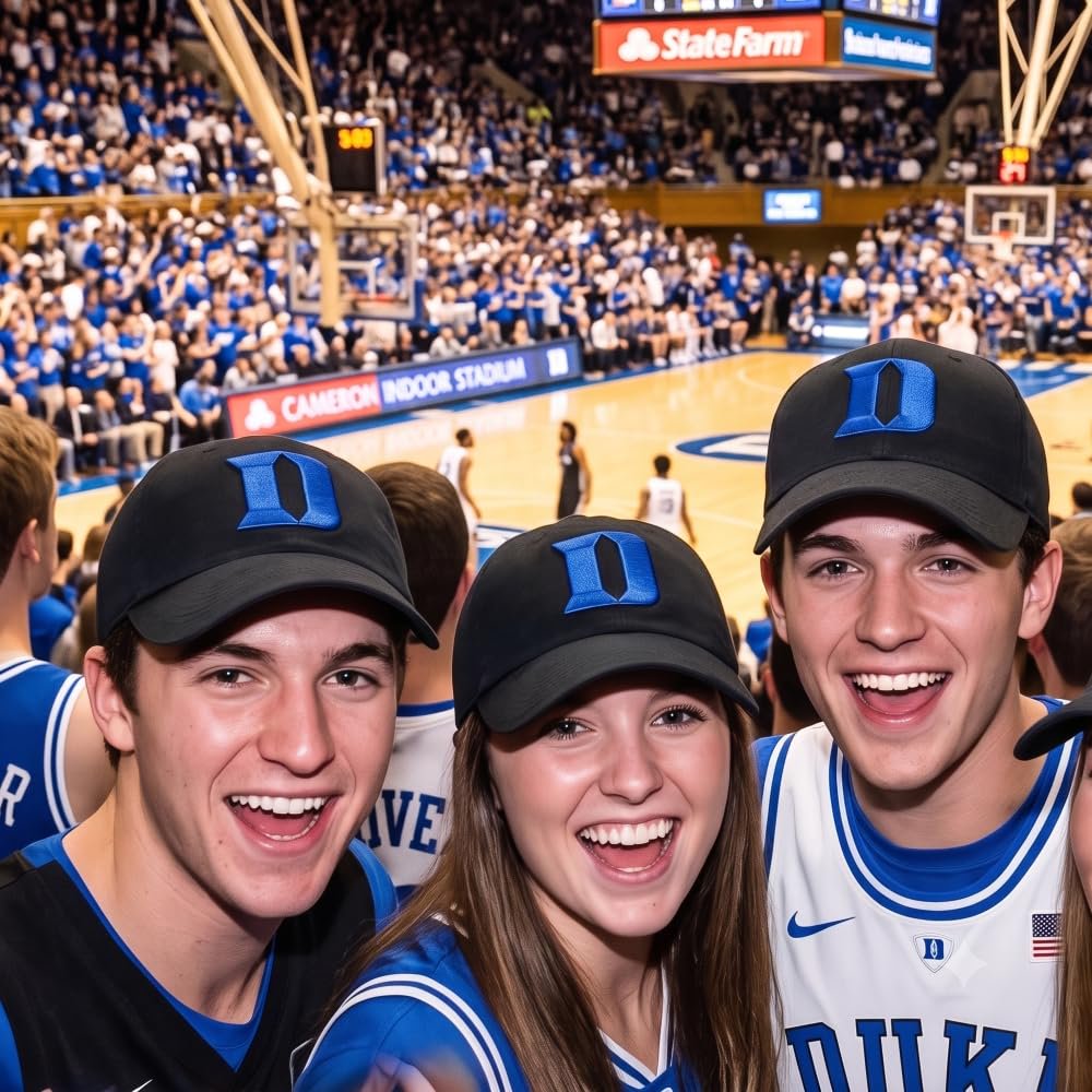 Officially Licensed Duke Blue Devils Black MVP Hat Iconic Blue D Logo Embroidery Adjustable Structured Cap