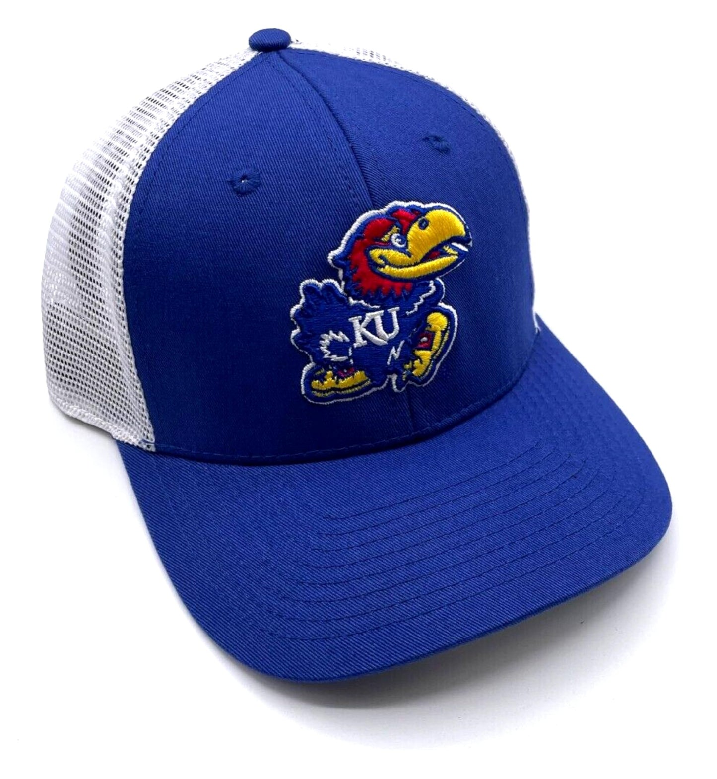 Officially Licensed Kansas University Hat Classic Mesh Trucker Adjustable Jayhawks Logo Cap Multicolor