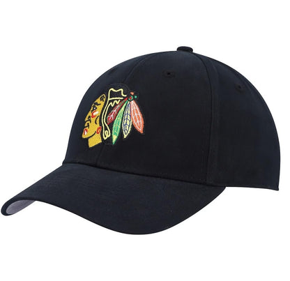 Officially Licensed Chicago Hockey Hat Classic Edition MVP Adjustable Team Logo Cap (Black)