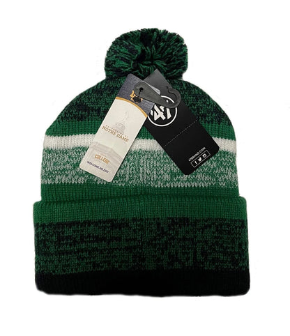 Notre Dame Fighting Irish Green Cuff Northward Beanie Hat with POM - NCAA Cuffed Winter Knit Toque Cap