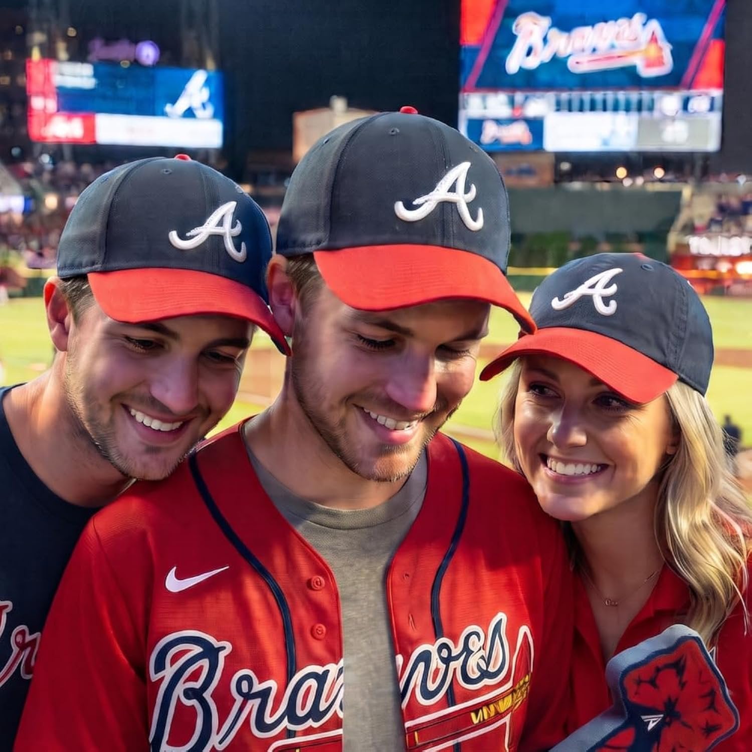 Officially Licensed Atlanta Braves Two Tone Navy Red MVP Hat Adjustable Structured Sports Cap