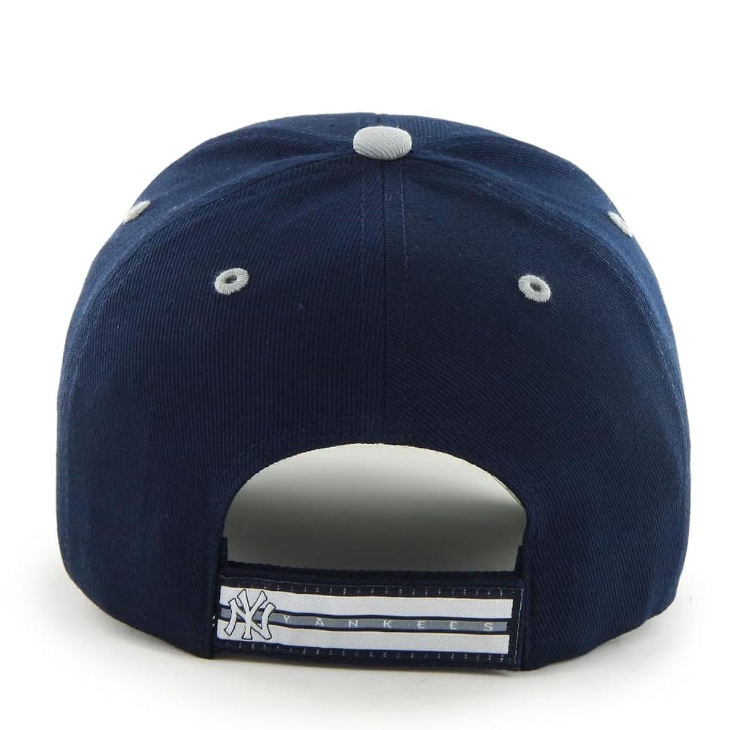 New York Yankees Hat Navy Blue MVP Cap with Gray Eyelets Adjustable Embroidered Sports Cap