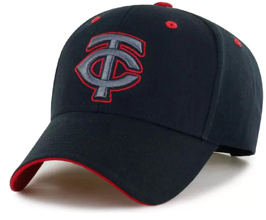 Officially Licensed Minnesota MVP Black Hat Classic Twins Team Logo Adjustable Structured Baseball Cap