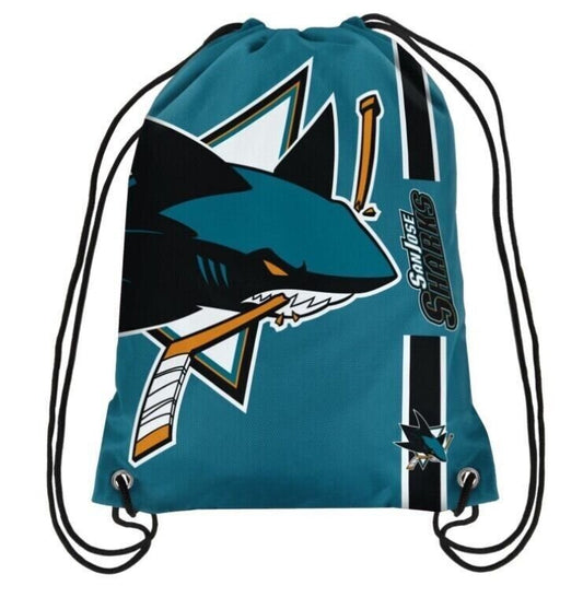 SAN JOSE SHARKS DRAWSTRING BACKPACK MVP AUTHENTIC NHL HOCKEY TEAM LOGO NEW BAG