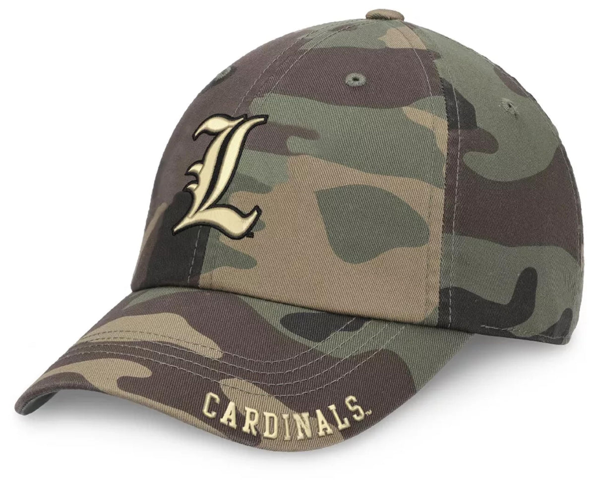Officially Licensed University Louisville Camo MVP Clean Up Hat Classic Primary Team Logo Adjustable Cardinals Relaxed Fit Sports Baseball Cap