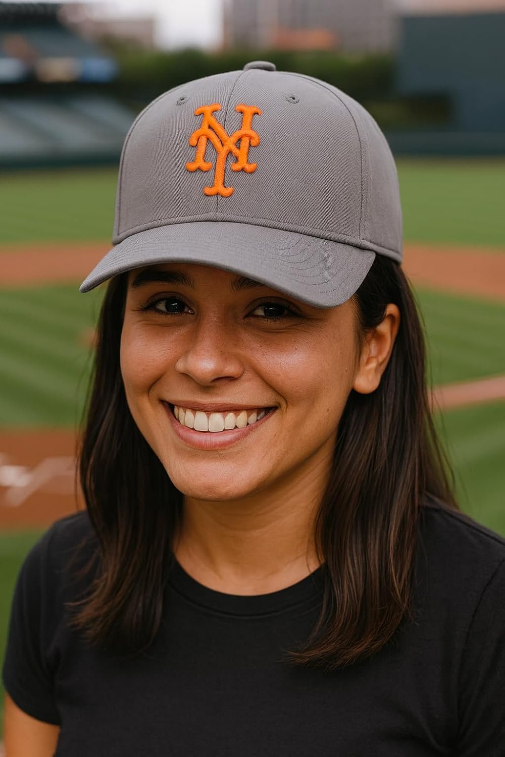 Officially Licensed NY Mets Gray/Orange MVP Hat Adjustable Embroidered Structured Sports Cap