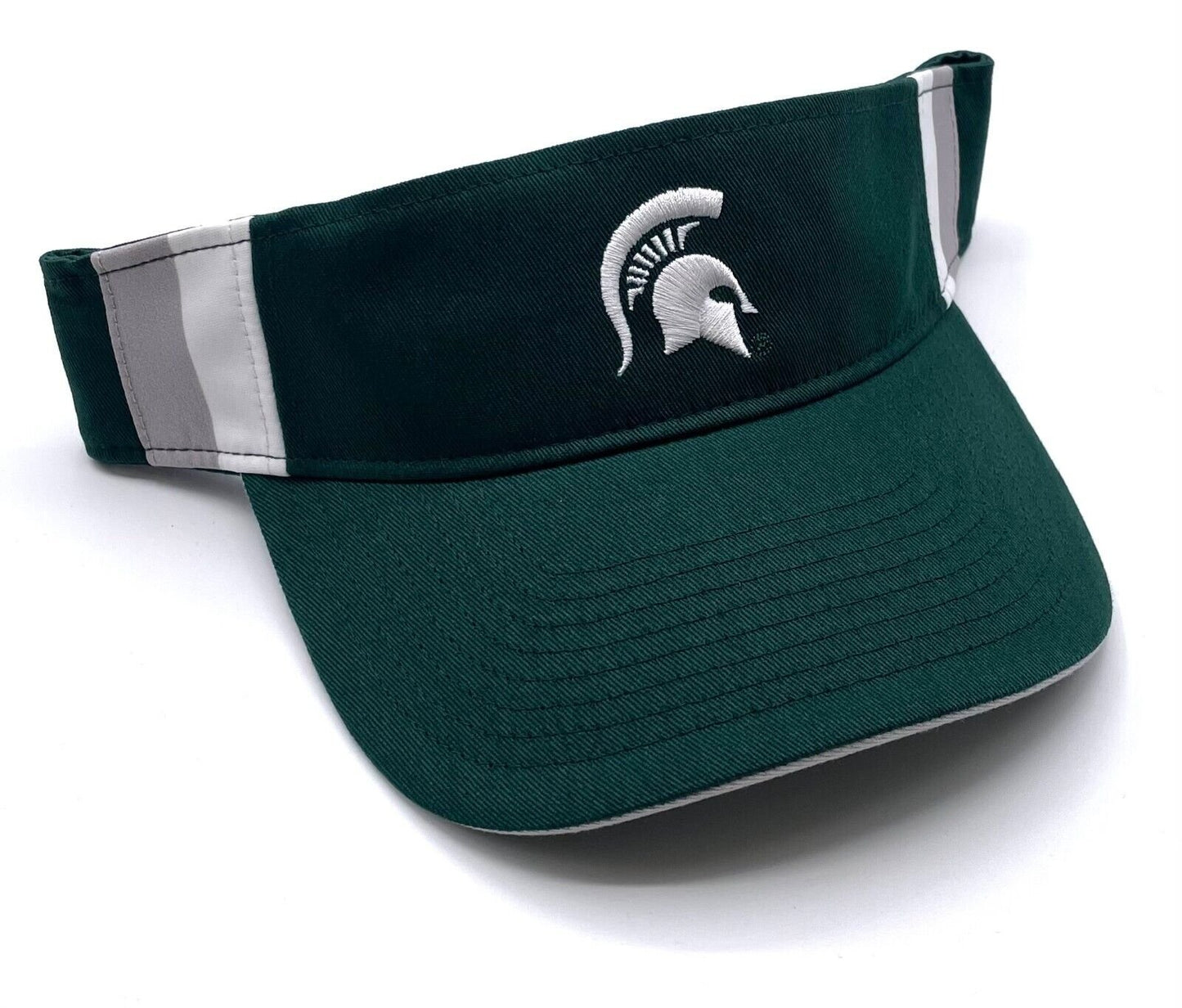 MICHIGAN STATE SPARTANS STRIPED VISOR HAT MVP AUTHENTIC NCAA FOOTBALL TEAM NEW