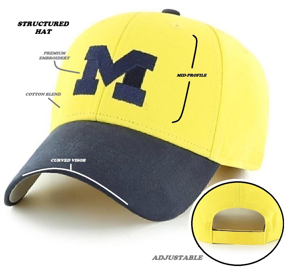 Officially Licensed Michigan University Two-Tone MVP Hat Classic Embroidered Team Logo Adjustable Structured Cap
