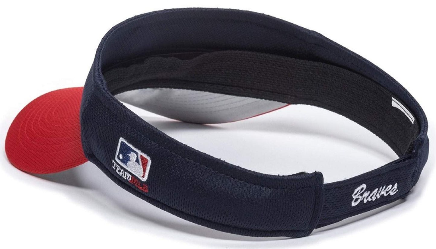 Braves Mesh Two Tone Golf Sun Visor Hat Cap Adult Men's Adjustable Navy