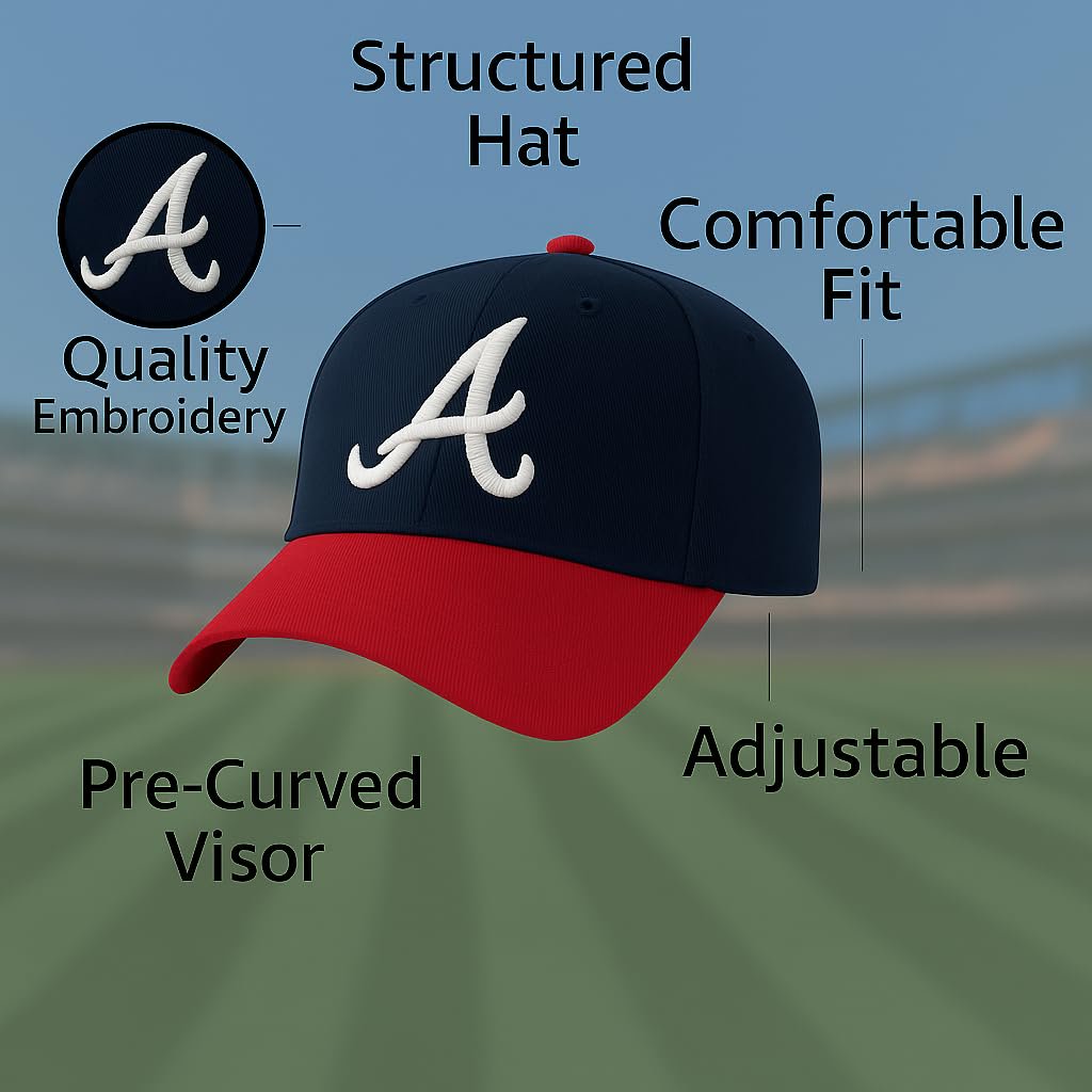 Atlanta Braves Hat Youth / Kids Classic Edition MLB Baseball Team Logo Adjustable Cap (Red/Navy) New