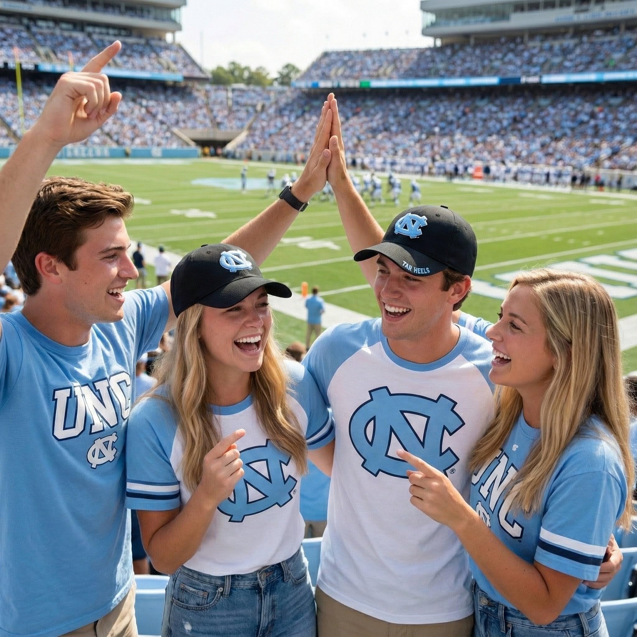 Officially Licensed UNC Black Baseball Hat Classic Tar Heels Primary Team Logo Adjustable Embroidered University North Carolina Sports Cap