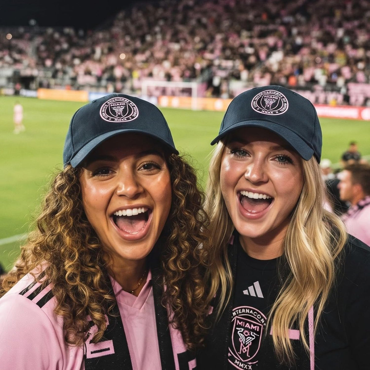 Inter Miami CF Black MVP Hat with Classic Pink Embroidered Team Logo